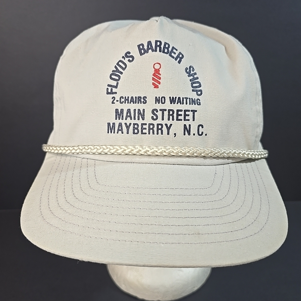 Vintage Floyd's Barber Shop Main St Mayberry NC (Mount Airy NC) Trucker Rope Hat